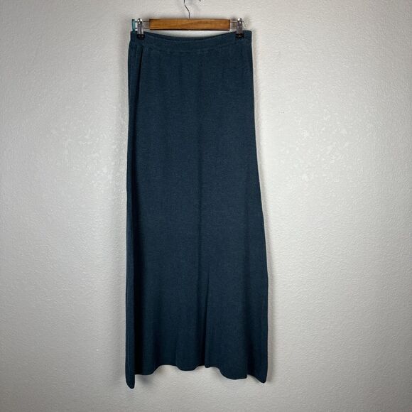 Double D Ranch Dresses & Skirts - Double D Ranch Womens Maxi Straight Skirt Size S Dark Teal Blue Green Linen Knit